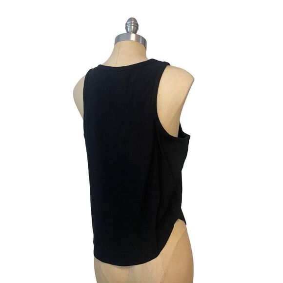 Good American Black Rayon Blend Sleeveless Top 2 US 6 8 - Picture 3 of 4